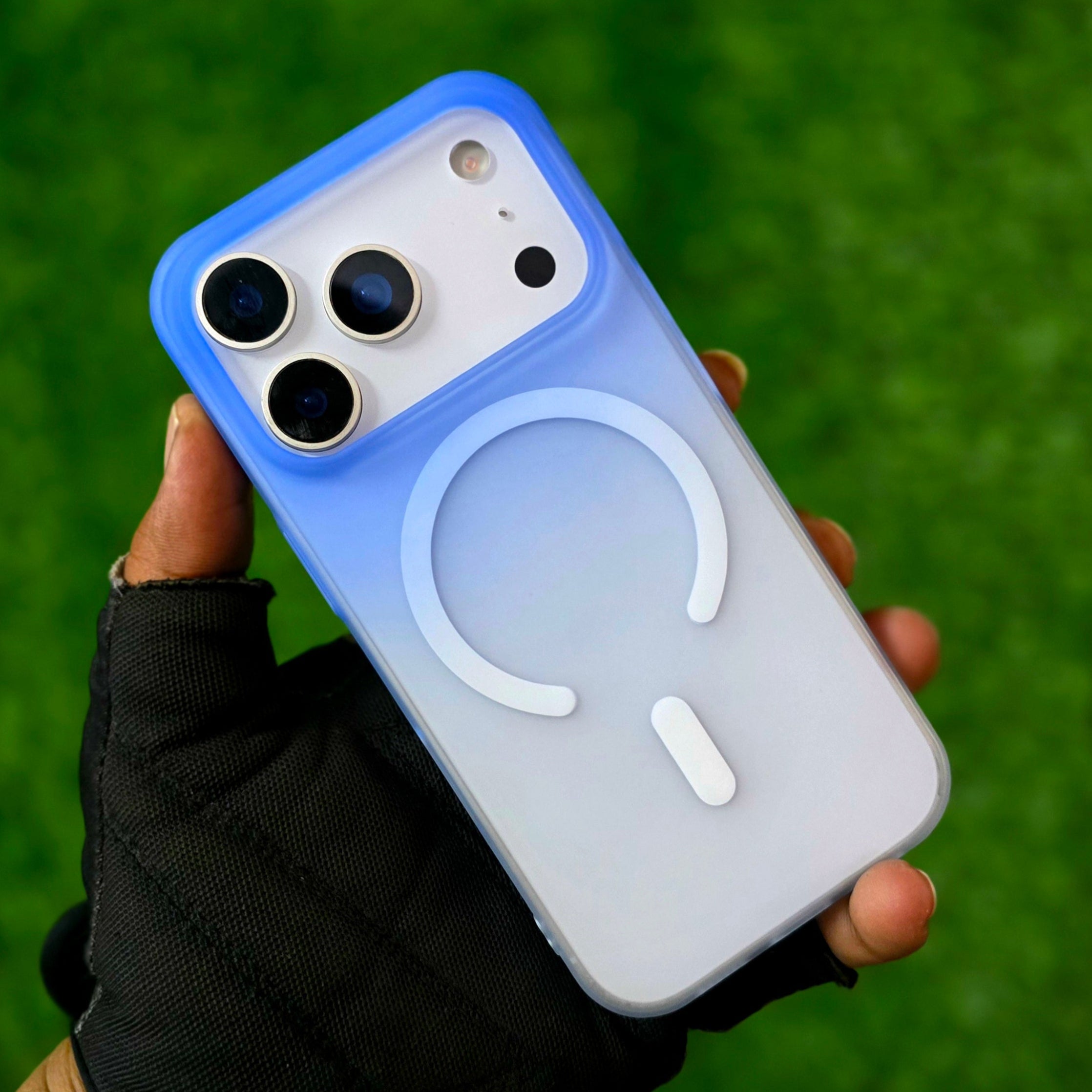 iPhone 17 Pro Dual Color Shade Matte Finish Smoke Cover with Magsafe - Blue